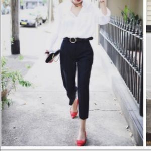 Acne Studios Milli High-Waist Wool-Blend Cropped P